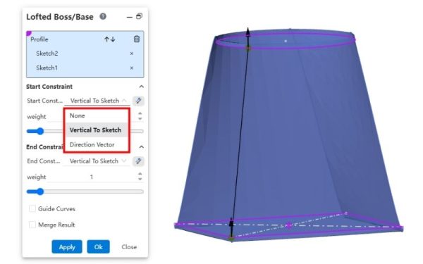 Kiểm soát chi tiết lệnh Loft Boss/Base 