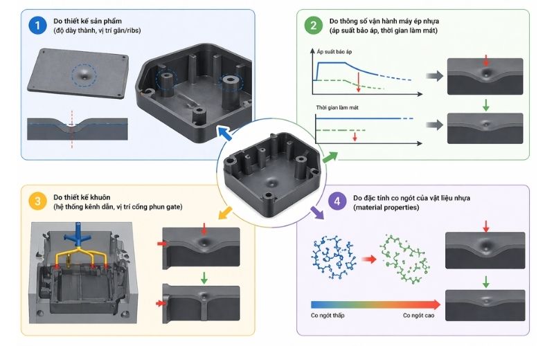 4 Nguyên nhân chính gây ra lỗi lõm bề mặt (sink mark) 
