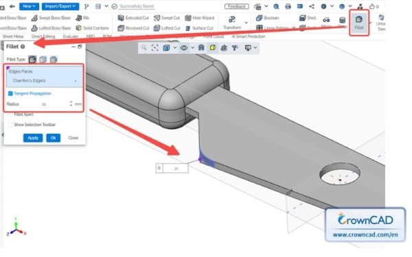 Bước 13: Hoàn thiện bo tròn chi tiết nhỏ 