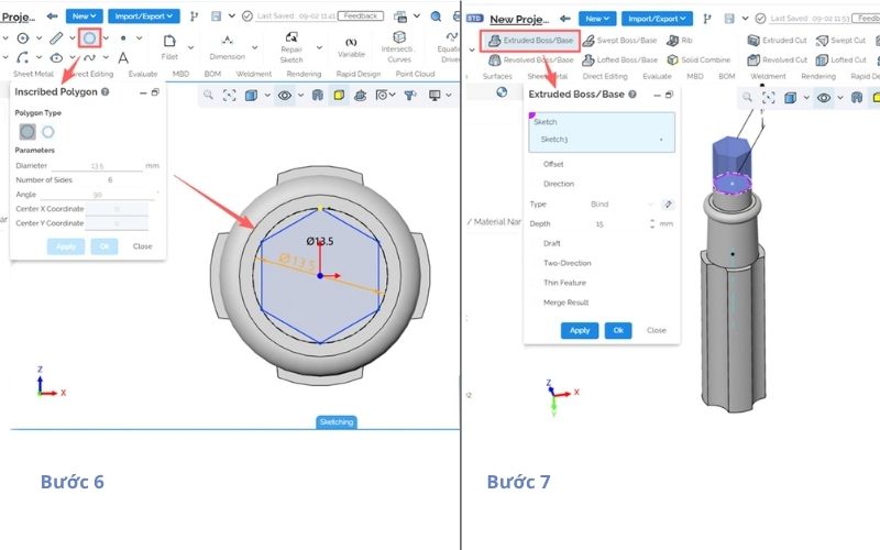 Create polygon and shaft