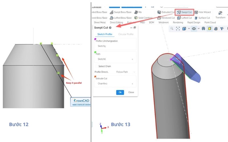 Create screwdriver grooves