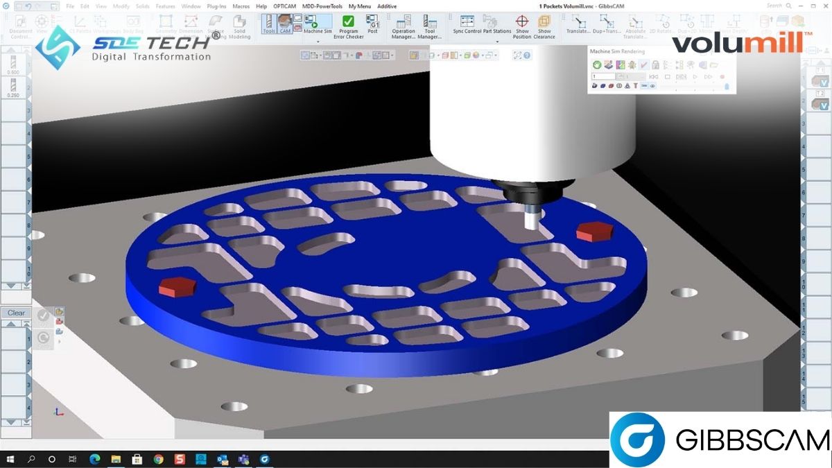GibbsCAM Volumill: Tăng tốc độ phay thô và tối ưu tuổi thọ dao cụ