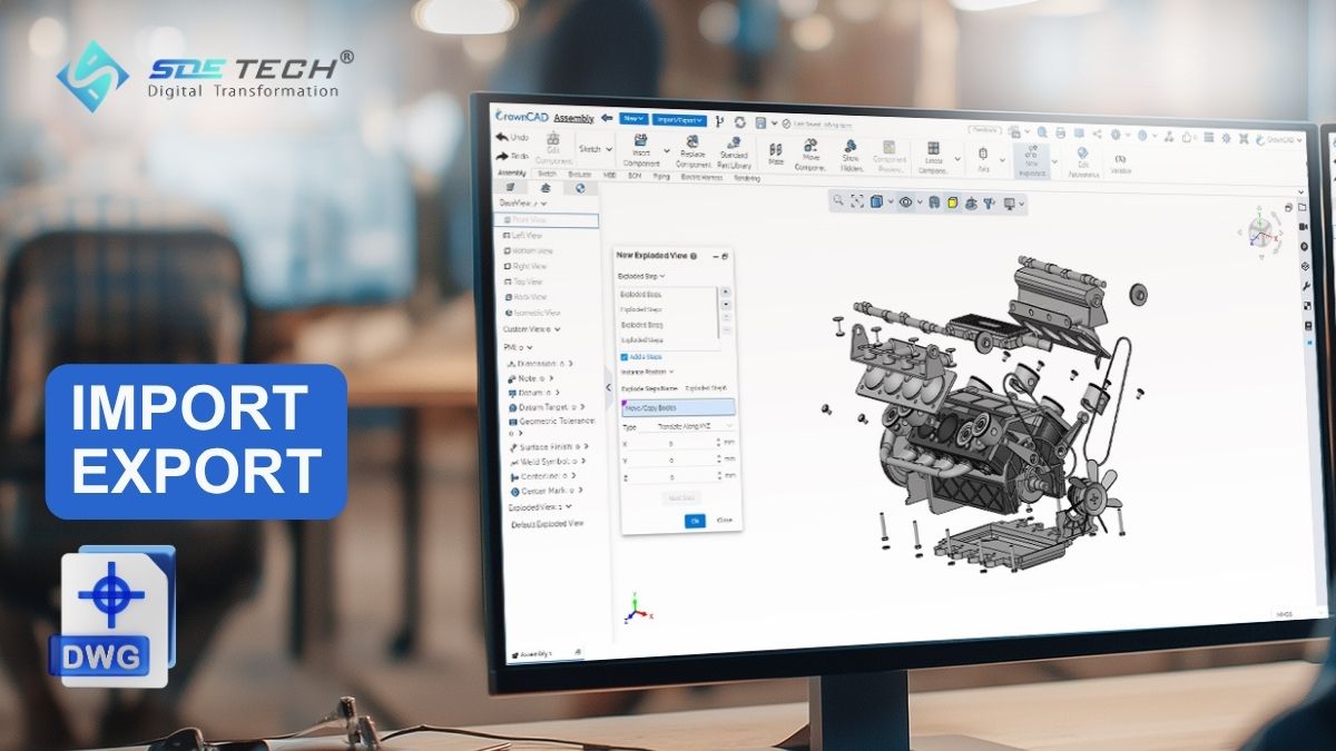 Hướng dẫn Import và export DWG trên môi trường CrownCAD
