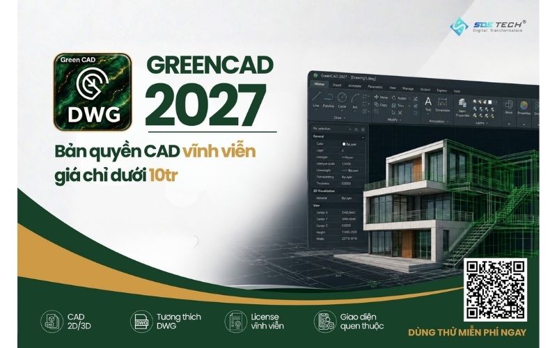 GreenCAD - giải pháp CAD giá rẻ phù hợp với doanh nghiệp nhỏ