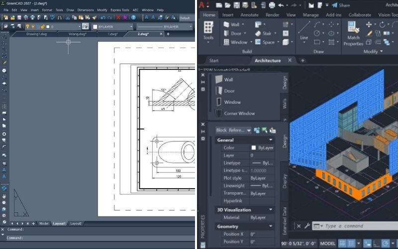So sánh GreenCAD với AutoCAD theo từng tiêu chí kỹ thuật