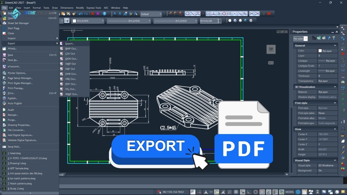 cách export file PDF trên CAD